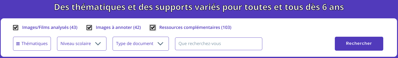 Barre de recherche du site