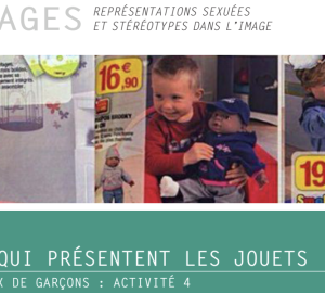 extraits de catalogues de jouets avec des enfants